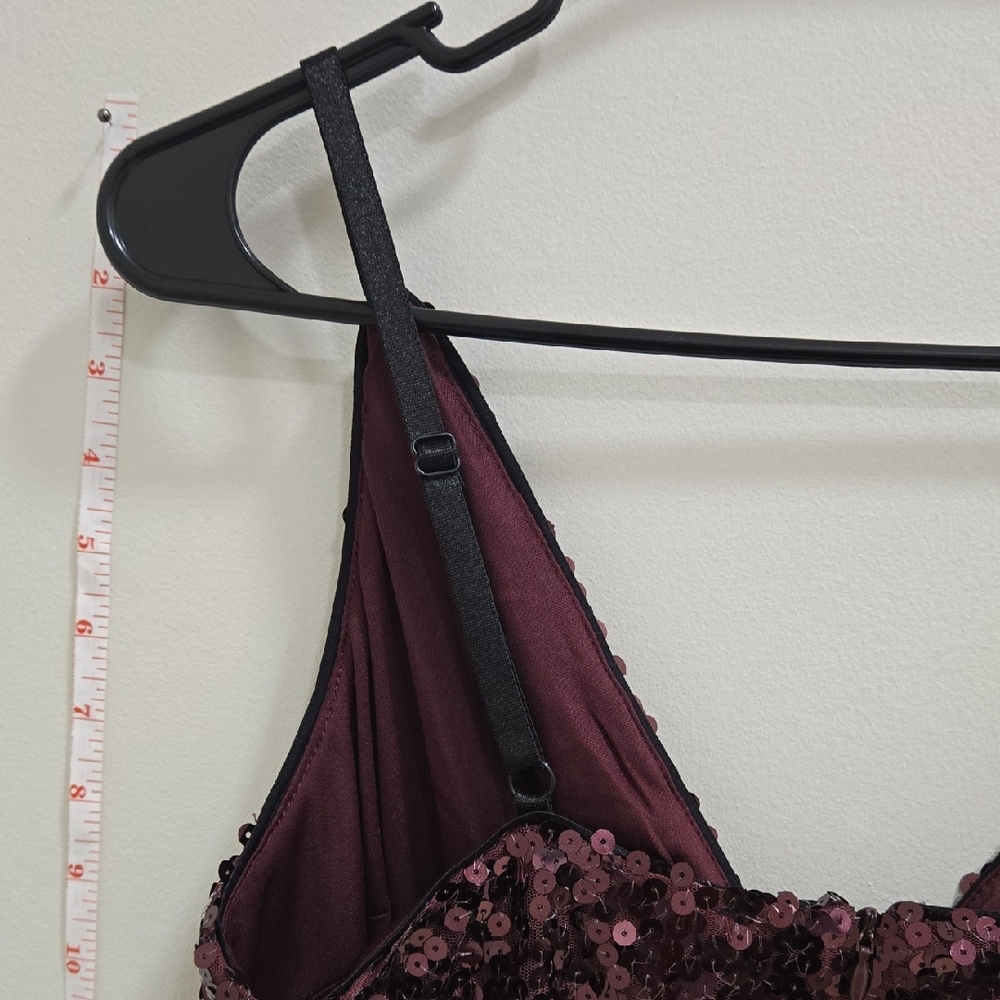 VENUS Burgundy and Gold Sequin Mini Dress **NWOT** - Picture 13 of 15